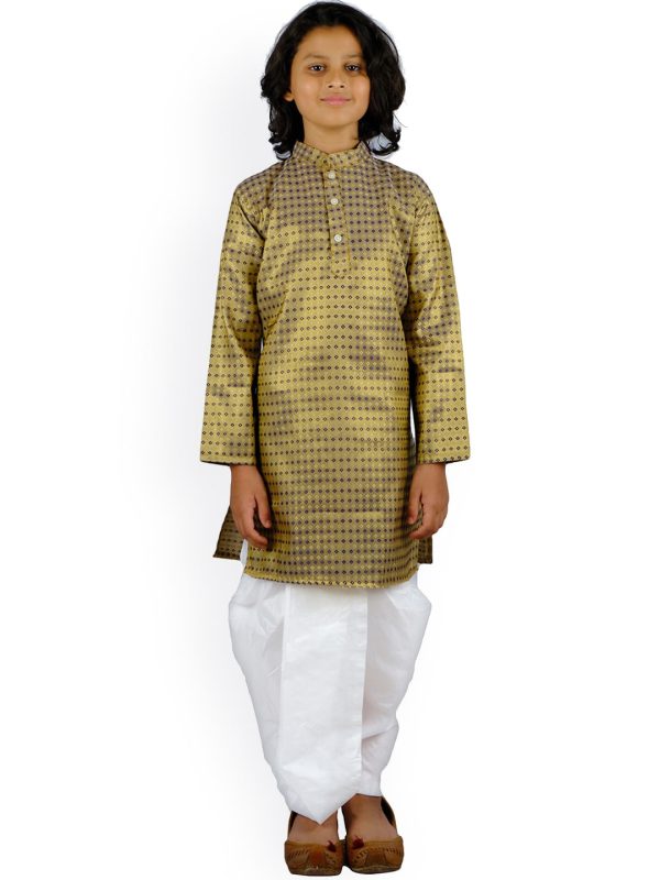 Sethukrishna Boys Blue Striped Kurti with Dhoti Pants Online Sale