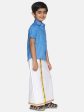 Sethukrishna Boys Blue & White Shirt with Dhoti Sale