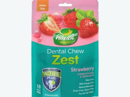 Happi Doggy Vegetarian Dental Chew Zest - Strawberry Fashion