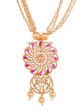 Saraf RS Jewellery Gold-Plated White & Pink American Diamond Studded & Beaded Handcrafted Set Hot on Sale