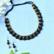 Mominos Fashion Johar Kamal Gold-Plated Brass Finish Pearls Work Choker For Women (Black) Fashion