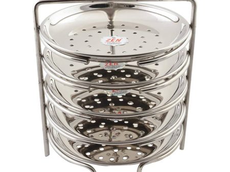 Jain Stainless Steel Idiappam Stand 5 Plates - Silver For Discount