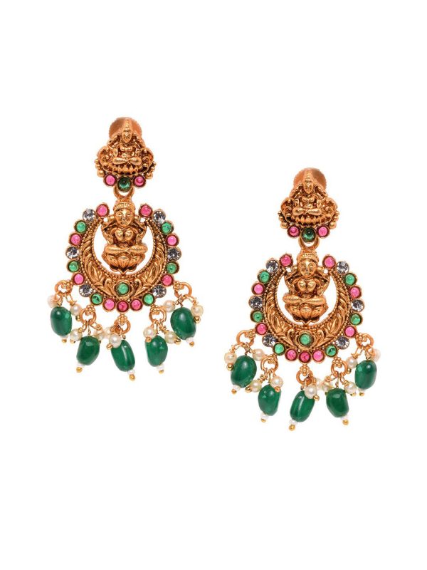 Saraf RS Jewellery Gold-Plated Stone-Studded Jewellery Set Online Sale