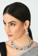 Mominos Fashion Johar Kamal Women Silver-Plated American Diamond Multi Colour Choker Set on Sale