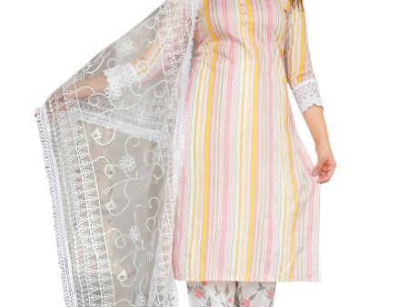 Vamika Lace Work Rayon Multicolor Party Wear Casual Wear Kurta Set Suit Sale