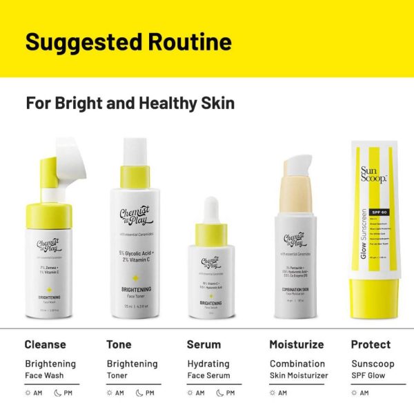 Chemist At Play Brightening Face Toner with Glycolic Acid + Vitamin C For Exfoliates & Brightens Skin Men & Women Discount