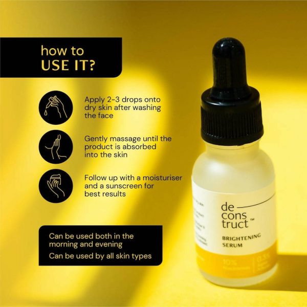 Deconstruct Brightening Serum  10% Niacinamide + 0.3% Alpha Arbutin Face Serum for Pigmentation & Dark Spots For Discount