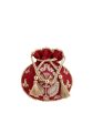 Masq Red & Gold-Toned Embellished Embroidered Potli Clutch Online now