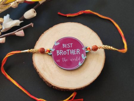 Bhai Please Best Brother in the World Wooden Rakhi Discount