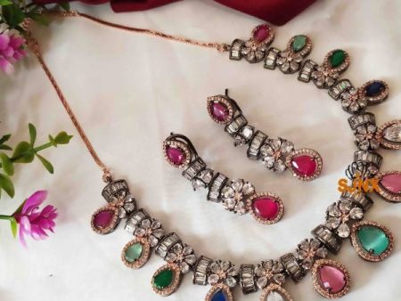 Khavi Arts Designer Set with Rose Antique Polish-Multicolor Online Sale