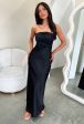 Elio Strapless Satin Maxi Dress - Black Sale