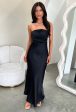 Elio Strapless Satin Maxi Dress - Black Sale