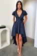 Amelia Silk Dress - Navy Sale