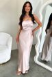 Elio Strapless Satin Maxi Dress - Champagne Online now