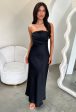 Elio Strapless Satin Maxi Dress - Black Sale