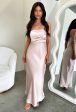 Elio Strapless Satin Maxi Dress - Champagne Online now