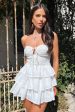 Janine Strapless Tiered Mini Dress - White For Discount