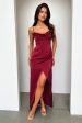 Aiana Satin Maxi Dress - Burgundy on Sale