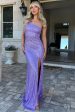 Ciara One Shoulder Sequin Maxi Dress - Lilac Online Hot Sale