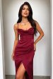 Aiana Satin Maxi Dress - Burgundy on Sale