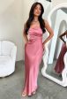 Elio Strapless Satin Maxi Dress - Rose Hot on Sale