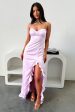 Lauren Ruffle Trim Satin Maxi Dress - Lilac For Sale