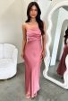 Elio Strapless Satin Maxi Dress - Rose Hot on Sale